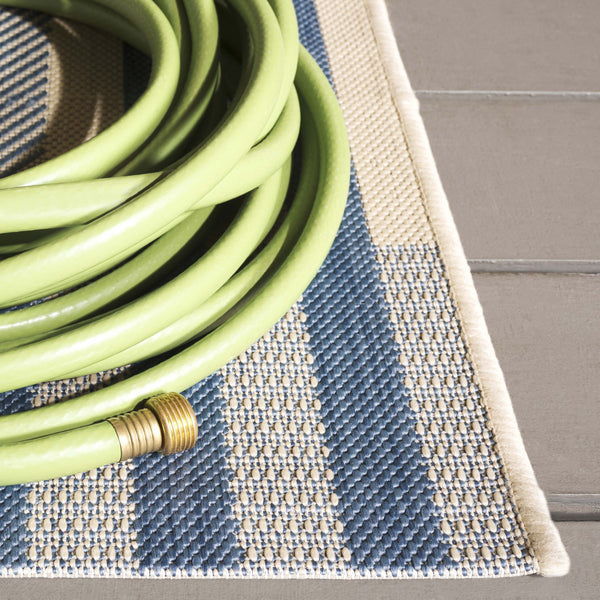 Safavieh Courtyard Elegant Beige And Blue Area Rug - Timeless Design For Indoor And Outdoor Spaces, Oeko Tex Certified Beige ,Blue 88% Polypropylene,12% Polyester Cy6201-233-3sq