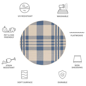 Safavieh Courtyard Contemporary Area Rug - Elegant Indoor/Outdoor Design With Timeless Plaid Pattern, 6x8 Ft Black ,Bone 88% Polypropylene,12% Polyester Cy6201-216-68