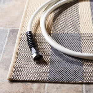 Safavieh Courtyard Elegant Beige And Blue Area Rug - Timeless Design For Indoor And Outdoor Spaces, Oeko Tex Certified Beige ,Blue 88% Polypropylene,12% Polyester Cy6201-233-3sq