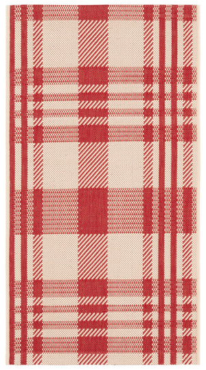 Safavieh Courtyard Contemporary Red & Bone Square Accent Rug 2'7" X 2'7" Low-Profile, Durable, Stain-Resistant CY6201-238-3SQ