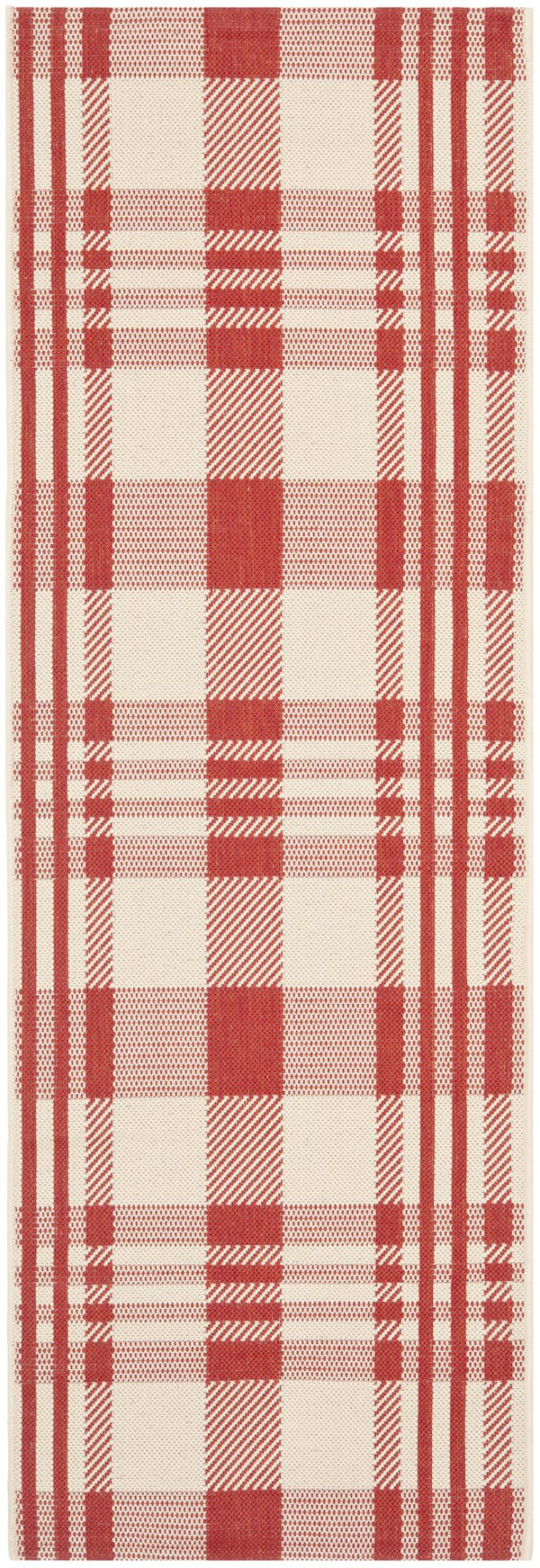 Safavieh Courtyard Contemporary Red & Bone Square Accent Rug 2'7" X 2'7" Low-Profile, Durable, Stain-Resistant CY6201-238-3SQ