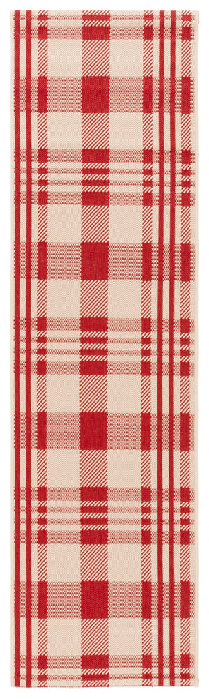 Safavieh Courtyard Contemporary Red & Bone Square Accent Rug 2'7" X 2'7" Low-Profile, Durable, Stain-Resistant CY6201-238-3SQ