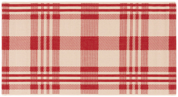 Safavieh Courtyard Contemporary Red & Bone Square Accent Rug 2'7" X 2'7" Low-Profile, Durable, Stain-Resistant CY6201-238-3SQ