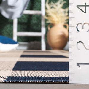 Safavieh Courtyard Elegant Beige And Blue Area Rug - Timeless Design For Indoor And Outdoor Spaces, Oeko Tex Certified Beige ,Blue 88% Polypropylene,12% Polyester Cy6201-233-3sq