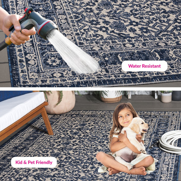 Safavieh Cy6279-25821 Exquisite Navy And Beige Area Rug Runner - Durable, Elegant Design For Any Space Navy ,Beige 88% Polypropylene,12% Polyester Cy6279-25821-28