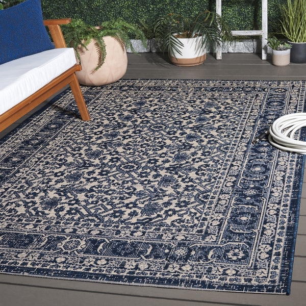 Safavieh Cy6279-25821 Exquisite Navy And Beige Area Rug Runner - Durable, Elegant Design For Any Space Navy ,Beige 88% Polypropylene,12% Polyester Cy6279-25821-28