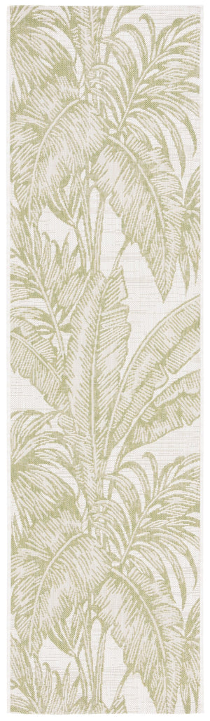Safavieh Courtyard Exquisite Tropical Palm Area Rug - Soft, Durable, Eco-friendly Design For Indoor & Outdoor Use Ivory ,Green 88% Polypropylene,12% Polyester Cy6373-527-9
