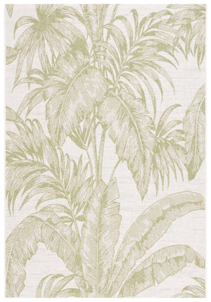 Safavieh Courtyard Exquisite Tropical Palm Area Rug - Soft, Durable, Eco-friendly Design For Indoor & Outdoor Use Ivory ,Green 88% Polypropylene,12% Polyester Cy6373-527-9