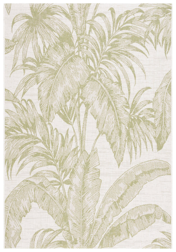 Safavieh Courtyard Exquisite Tropical Palm Area Rug - Soft, Durable, Eco-friendly Design For Indoor & Outdoor Use Ivory ,Green 88% Polypropylene,12% Polyester Cy6373-527-9