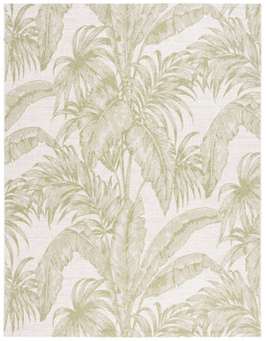 Safavieh Courtyard Exquisite Tropical Palm Area Rug - Soft, Durable, Eco-friendly Design For Indoor & Outdoor Use Ivory ,Green 88% Polypropylene,12% Polyester Cy6373-527-9