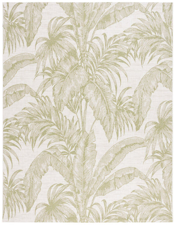Safavieh Courtyard Exquisite Tropical Palm Area Rug - Soft, Durable, Eco-friendly Design For Indoor & Outdoor Use Ivory ,Green 88% Polypropylene,12% Polyester Cy6373-527-9