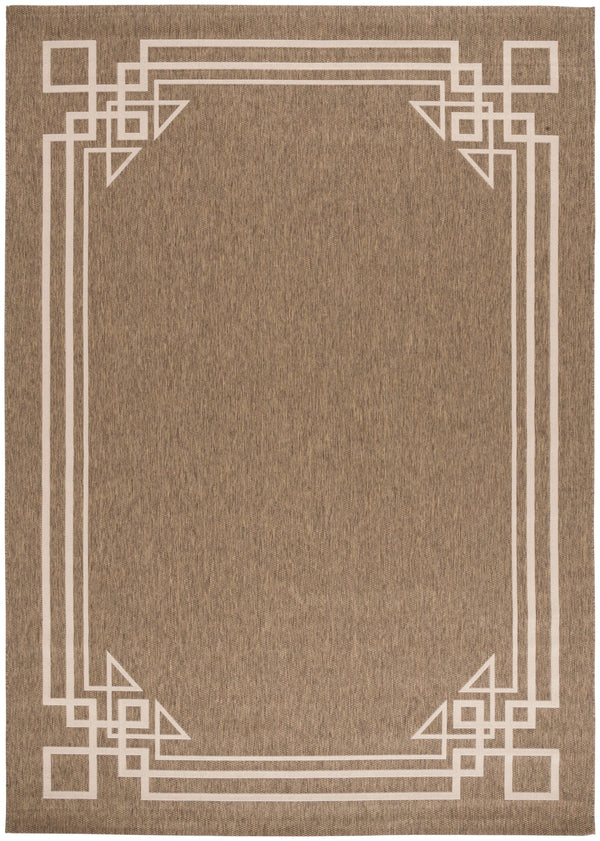 Safavieh Courtyard Elegant Geometric Area Rug In Navy And Beige - Perfect For Sophisticated Living Spaces Navy ,Light Beige 88% Polypropylene,12% Polyester Cy6406-258-6