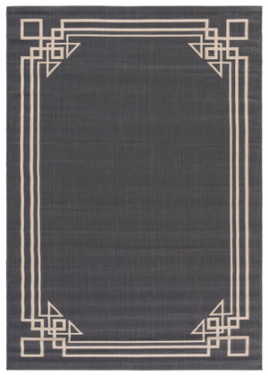 Safavieh Courtyard Elegant Geometric Area Rug In Navy And Beige - Perfect For Sophisticated Living Spaces Navy ,Light Beige 88% Polypropylene,12% Polyester Cy6406-258-6