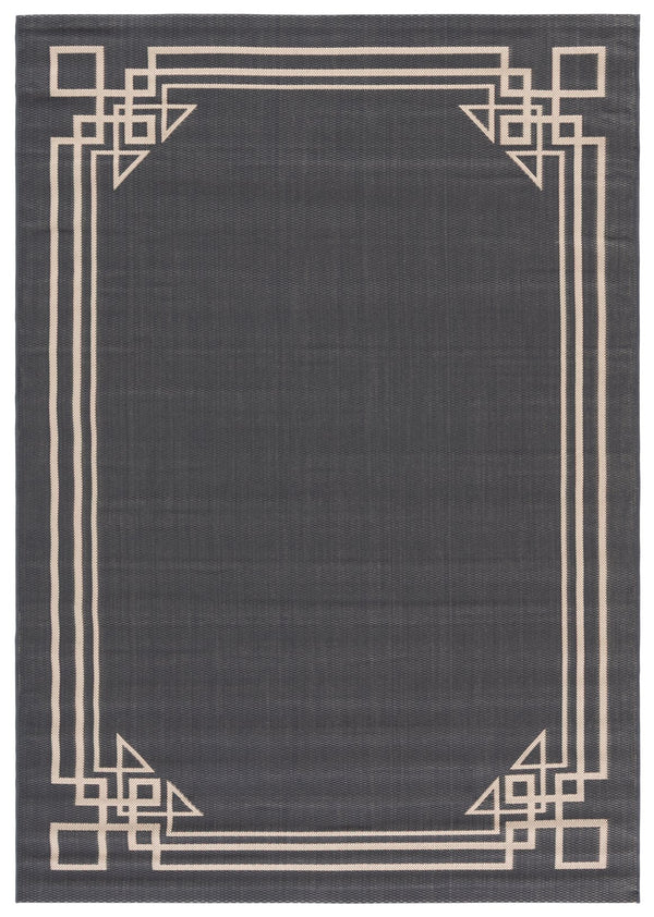 Safavieh Courtyard Elegant Geometric Area Rug In Navy And Beige - Perfect For Sophisticated Living Spaces Navy ,Light Beige 88% Polypropylene,12% Polyester Cy6406-258-6
