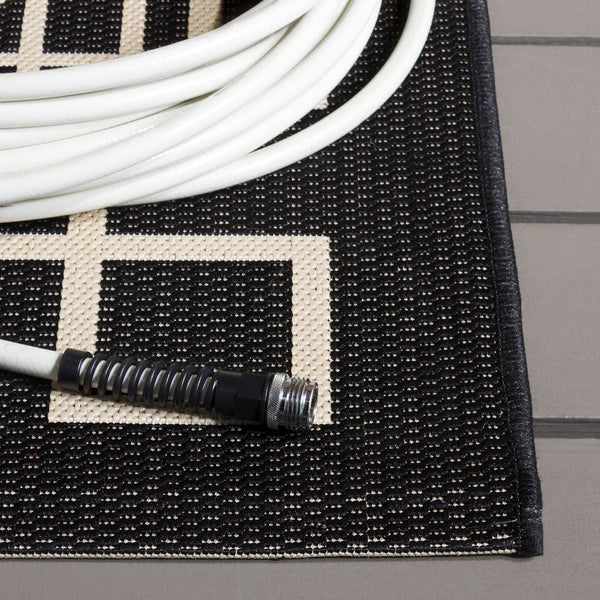 Safavieh Courtyard Elegant Geometric Area Rug In Navy And Beige - Perfect For Sophisticated Living Spaces Navy ,Light Beige 88% Polypropylene,12% Polyester Cy6406-258-6