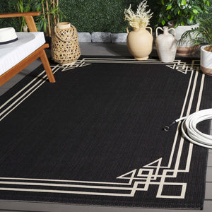 Safavieh Courtyard Elegant Geometric Area Rug In Navy And Beige - Perfect For Sophisticated Living Spaces Navy ,Light Beige 88% Polypropylene,12% Polyester Cy6406-258-6