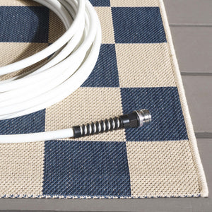 Safavieh Courtyard Chic Power Loomed Area Rug For Indoor And Outdoor Spaces, Durable Design In Red And Beige Navy ,Beige 88% Polypropylene,12% Polyester Cy6442-25821-2