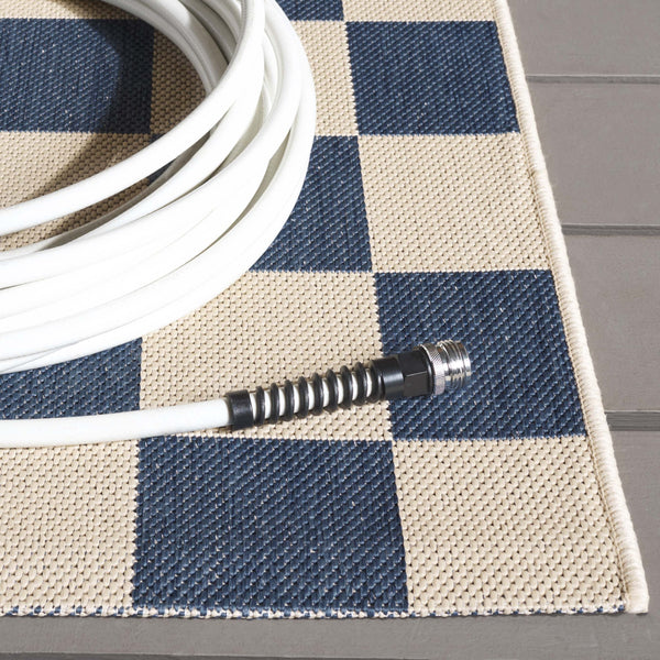 Safavieh Courtyard Chic Power Loomed Area Rug For Indoor And Outdoor Spaces, Durable Design In Red And Beige Navy ,Beige 88% Polypropylene,12% Polyester Cy6442-25821-2