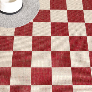 Safavieh Courtyard Chic Power Loomed Area Rug For Indoor And Outdoor Spaces, Durable Design In Red And Beige Navy ,Beige 88% Polypropylene,12% Polyester Cy6442-25821-2