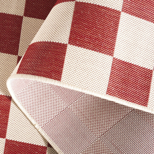 Safavieh Courtyard Chic Power Loomed Area Rug For Indoor And Outdoor Spaces, Durable Design In Red And Beige Navy ,Beige 88% Polypropylene,12% Polyester Cy6442-25821-2