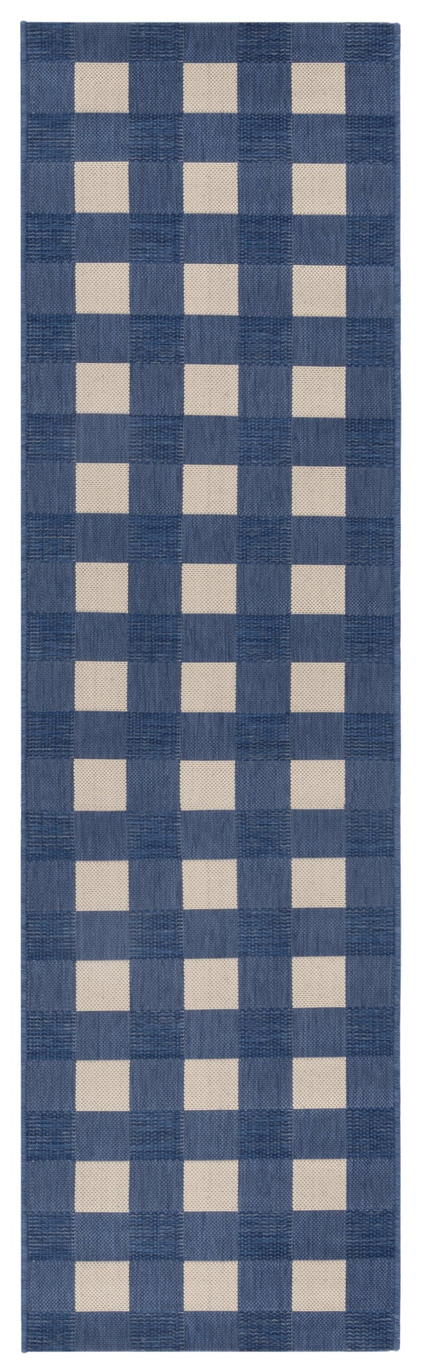Safavieh Courtyard Checkered Area Rug - Elegant Indoor/Outdoor Accent For Home Décor And Comfort Blue ,Beige 88% Polypropylene,12% Polyester Cy6443-23321-28