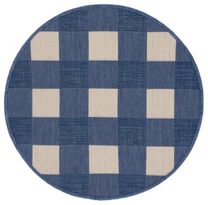 Safavieh Courtyard Checkered Area Rug - Elegant Indoor/Outdoor Accent For Home Décor And Comfort Blue ,Beige 88% Polypropylene,12% Polyester Cy6443-23321-3r