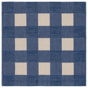 Safavieh Courtyard Checkered Area Rug - Elegant Indoor/Outdoor Accent For Home Décor And Comfort Blue ,Beige 88% Polypropylene,12% Polyester Cy6443-23321-3sq
