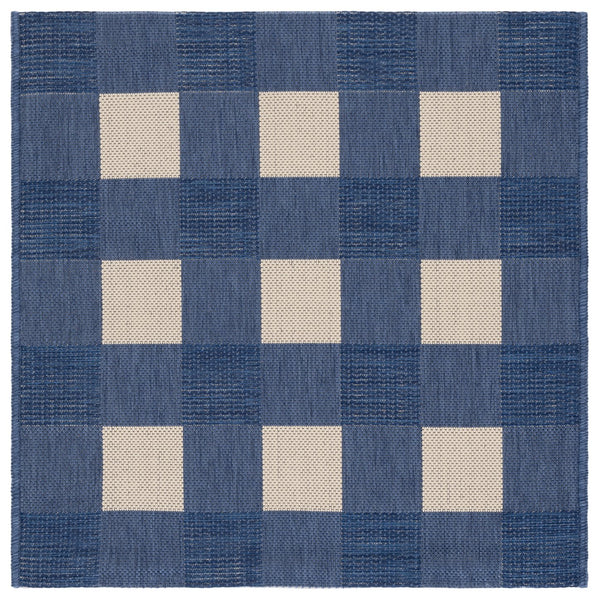 Safavieh Courtyard Checkered Area Rug - Elegant Indoor/Outdoor Accent For Home Décor And Comfort Blue ,Beige 88% Polypropylene,12% Polyester Cy6443-23321-3sq
