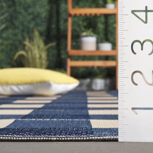 Safavieh Courtyard Checkered Area Rug - Elegant Indoor/Outdoor Accent For Home Décor And Comfort Blue ,Beige 88% Polypropylene,12% Polyester Cy6443-23321-5