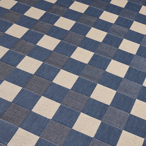 Safavieh Courtyard Checkered Area Rug - Elegant Indoor/Outdoor Accent For Home Décor And Comfort Blue ,Beige 88% Polypropylene,12% Polyester Cy6443-23321-5