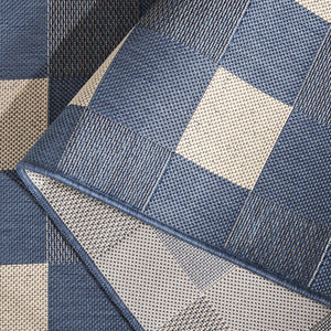 Safavieh Courtyard Checkered Area Rug - Elegant Indoor/Outdoor Accent For Home Décor And Comfort Blue ,Beige 88% Polypropylene,12% Polyester Cy6443-23321-5