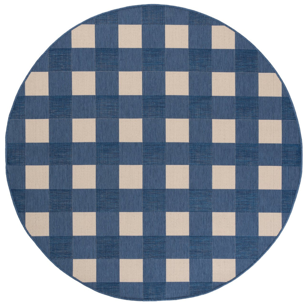 Safavieh Courtyard Checkered Area Rug - Elegant Indoor/Outdoor Accent For Home Décor And Comfort Blue ,Beige 88% Polypropylene,12% Polyester Cy6443-23321-7r