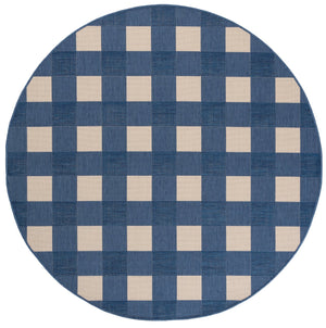 Safavieh Courtyard Stunning Blue And Beige Checkered Area Rug For Indoor And Outdoor Spaces, Durable Design Navy ,Beige 88% Polypropylene,12% Polyester Cy6443-25821-27