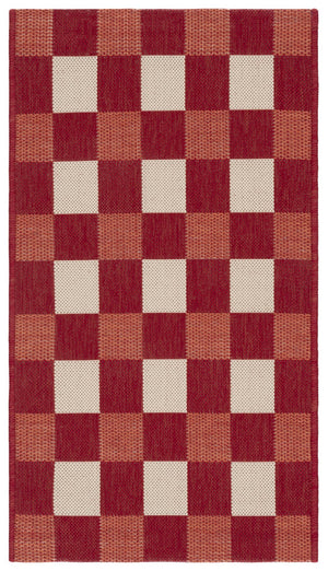 Safavieh Courtyard Checkered Area Rug - Elegant Indoor/Outdoor Accent For Home Décor And Comfort Red ,Beige 88% Polypropylene,12% Polyester Cy6443-23821-2