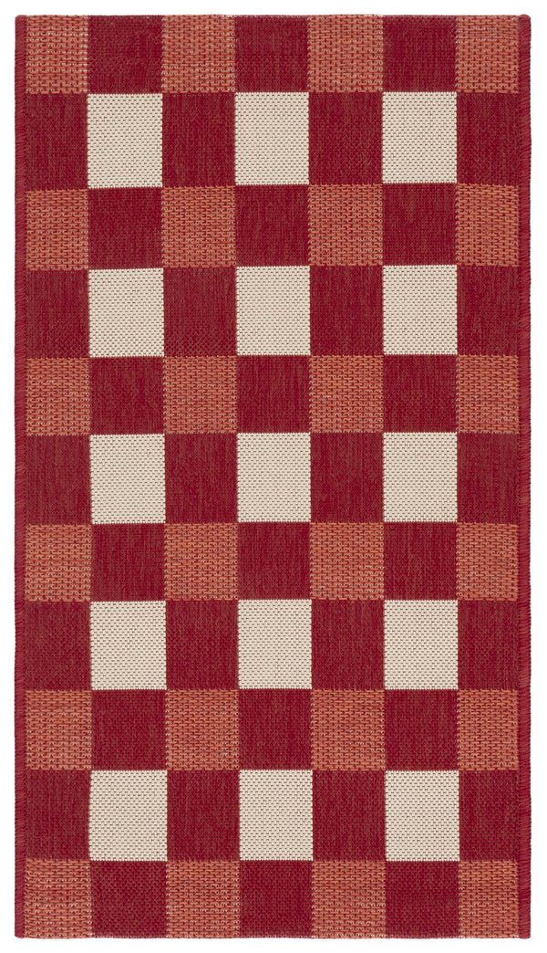 Safavieh Courtyard Checkered Area Rug - Elegant Indoor/Outdoor Accent For Home Décor And Comfort Red ,Beige 88% Polypropylene,12% Polyester Cy6443-23821-2