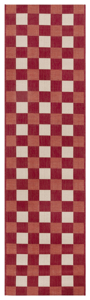 Safavieh Courtyard Checkered Area Rug - Elegant Indoor/Outdoor Accent For Home Décor And Comfort Red ,Beige 88% Polypropylene,12% Polyester Cy6443-23821-28