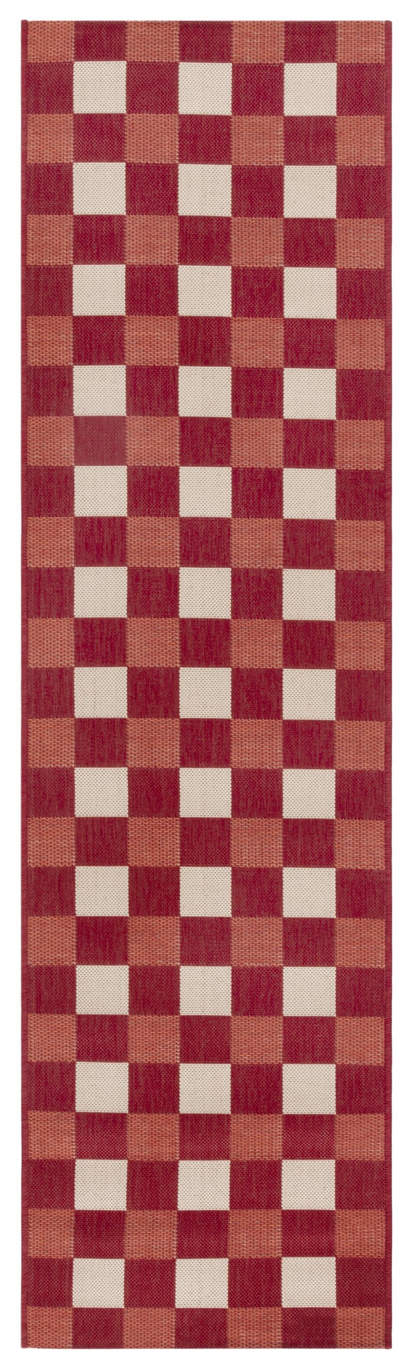 Safavieh Courtyard Checkered Area Rug - Elegant Indoor/Outdoor Accent For Home Décor And Comfort Red ,Beige 88% Polypropylene,12% Polyester Cy6443-23821-28