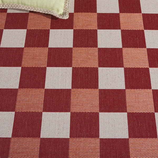 Safavieh Courtyard Checkered Area Rug - Elegant Indoor/Outdoor Accent For Home Décor And Comfort Red ,Beige 88% Polypropylene,12% Polyester Cy6443-23821-5