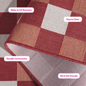 Safavieh Courtyard Checkered Area Rug - Elegant Indoor/Outdoor Accent For Home Décor And Comfort Red ,Beige 88% Polypropylene,12% Polyester Cy6443-23821-5