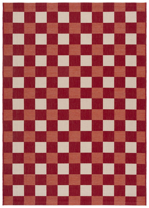 Safavieh Courtyard Checkered Area Rug - Elegant Indoor/Outdoor Accent For Home Décor And Comfort Red ,Beige 88% Polypropylene,12% Polyester Cy6443-23821-5