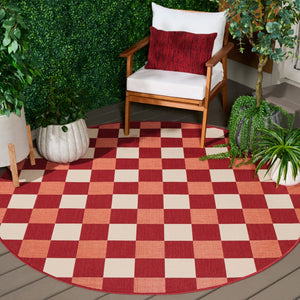Safavieh Courtyard Checkered Area Rug - Elegant Indoor/Outdoor Accent For Home Décor And Comfort Red ,Beige 88% Polypropylene,12% Polyester Cy6443-23821-7r