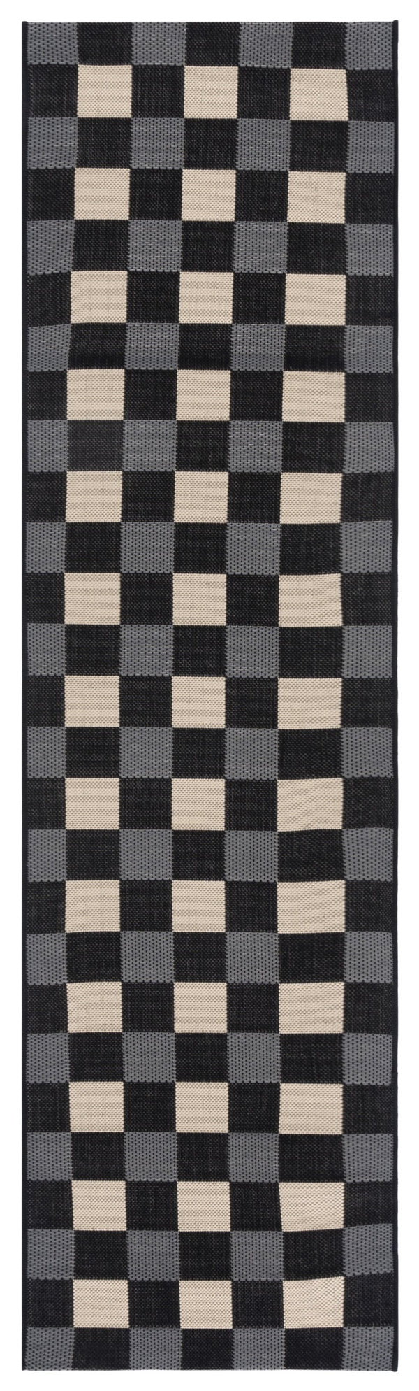 Safavieh Courtyard Farmhouse Black & Beige Checkered Indoor/Outdoor Rug — Power-Loomed, Low-Profile, Durable 5'-3" x 7'-6" CY6443-25621-5