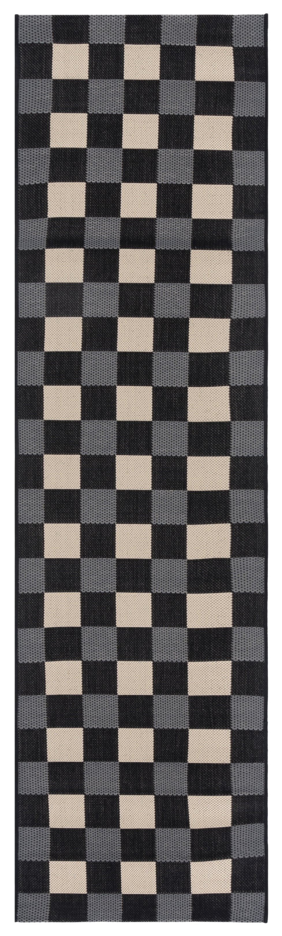 Safavieh Courtyard Checkered Black And Beige Indoor/Outdoor Rug — Power-Loomed Turkey, Stain-Resistant, Low-Profile (Accent Size) 2'-3" x 5'-0" CY6443-25621-25