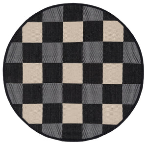 Safavieh Courtyard Farmhouse Black & Beige Checkered Indoor/Outdoor Rug — Power-Loomed, Low-Profile, Durable 5'-3" x 7'-6" CY6443-25621-5
