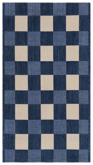 Safavieh Courtyard Checkered Area Rug - Elegant Indoor/Outdoor Accent For Home Décor And Comfort Navy ,Beige 88% Polypropylene,12% Polyester Cy6443-25821-2
