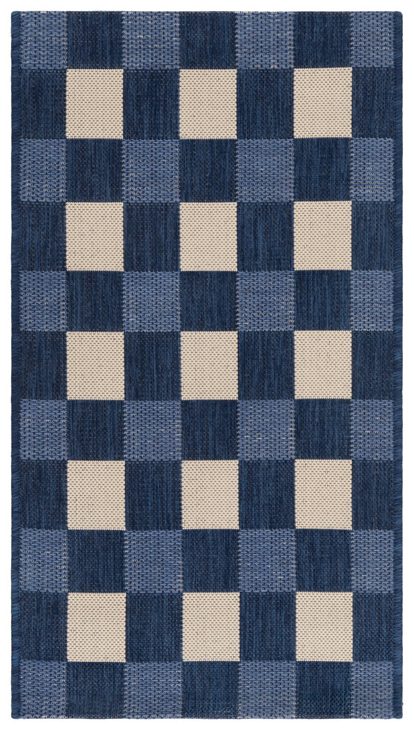 Safavieh Courtyard Checkered Area Rug - Elegant Indoor/Outdoor Accent For Home Décor And Comfort Navy ,Beige 88% Polypropylene,12% Polyester Cy6443-25821-2