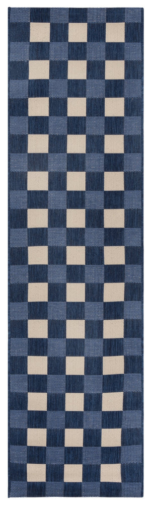 Safavieh Courtyard Checkered Area Rug - Elegant Indoor/Outdoor Accent For Home Décor And Comfort Navy ,Beige 88% Polypropylene,12% Polyester Cy6443-25821-28