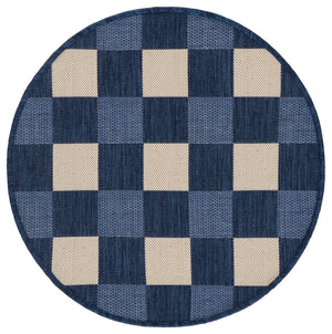 Safavieh Courtyard Checkered Area Rug - Elegant Indoor/Outdoor Accent For Home Décor And Comfort Navy ,Beige 88% Polypropylene,12% Polyester Cy6443-25821-3r