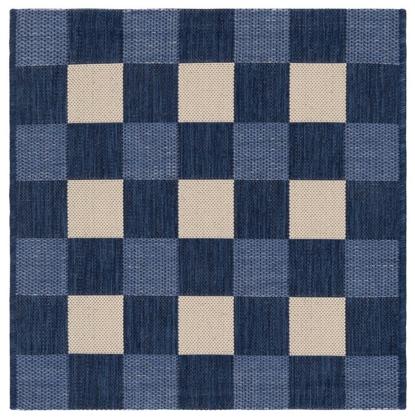 Safavieh Courtyard Checkered Area Rug - Elegant Indoor/Outdoor Accent For Home Décor And Comfort Navy ,Beige 88% Polypropylene,12% Polyester Cy6443-25821-3sq