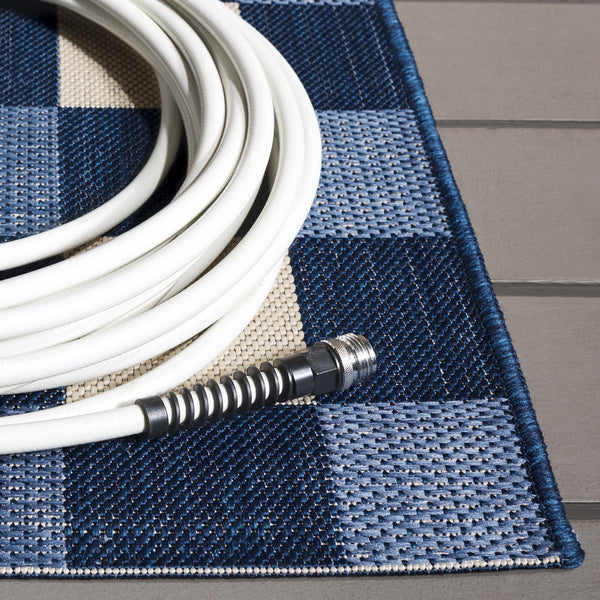 Safavieh Courtyard Checkered Area Rug - Elegant Indoor/Outdoor Accent For Home Décor And Comfort Navy ,Beige 88% Polypropylene,12% Polyester Cy6443-25821-5